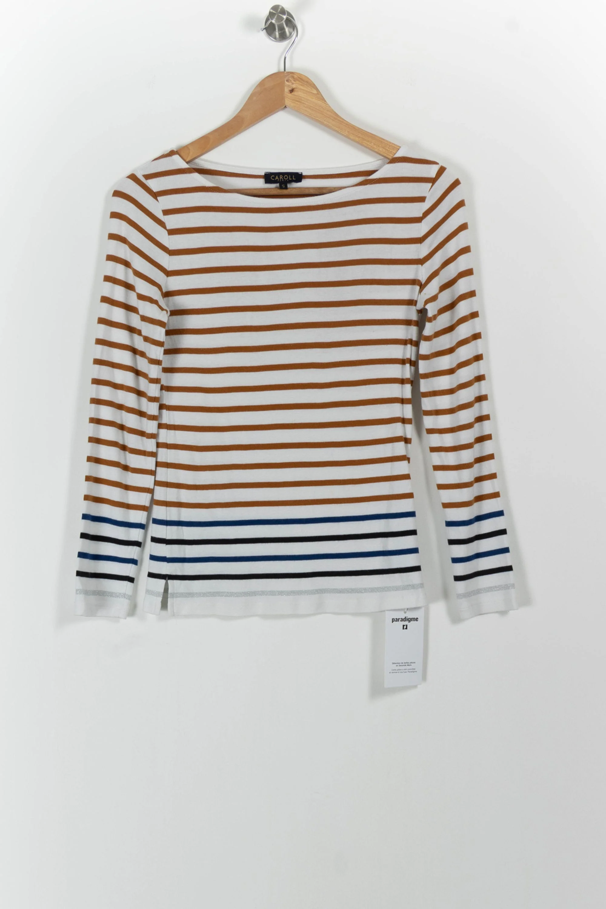 Marinière Blanc et Marron - Taille S/36 - Image 2