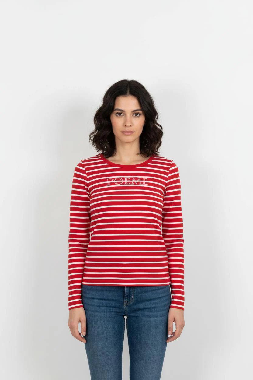 Marinière Rouge et Blanche - Taille XS/34