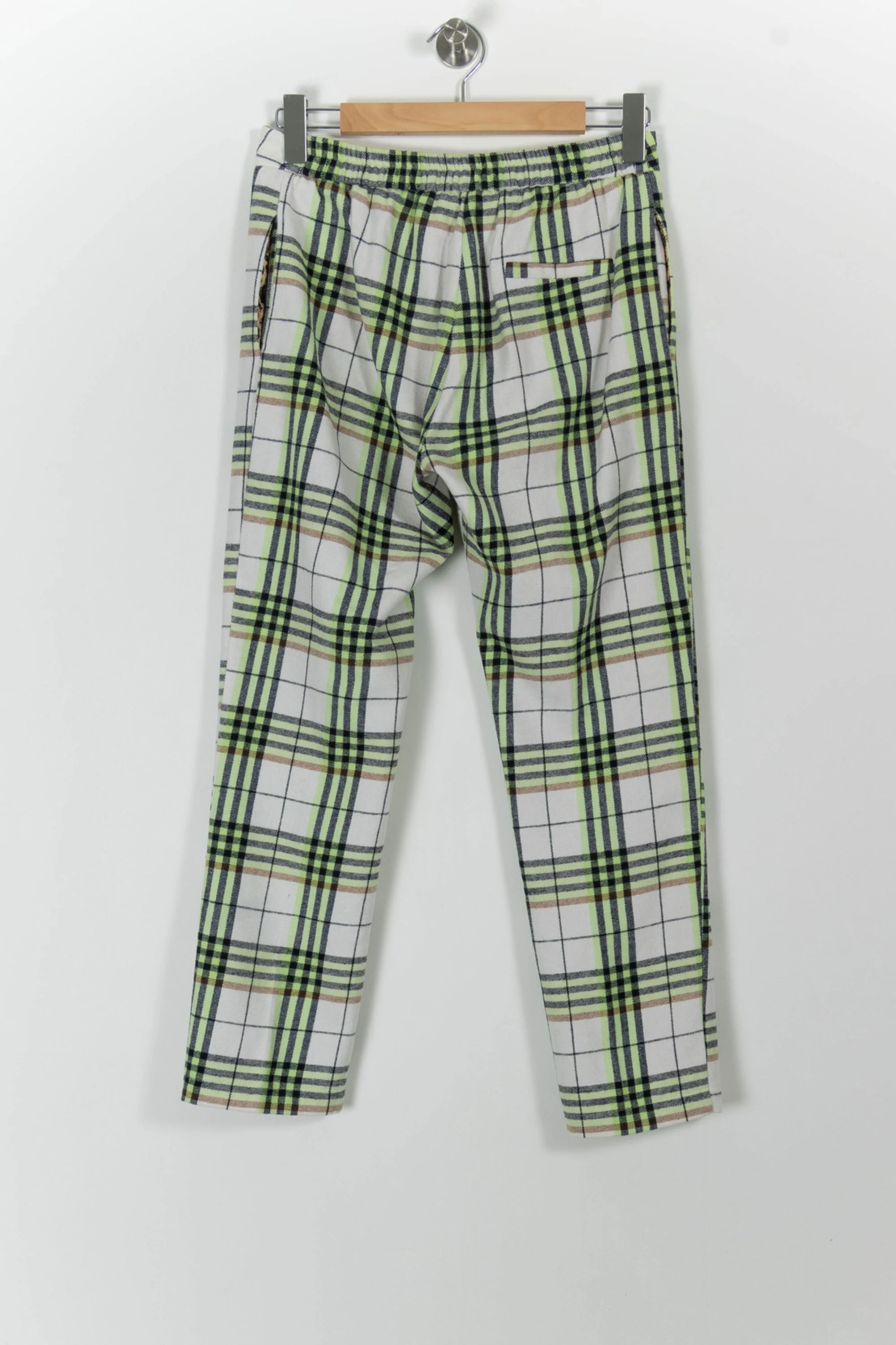 Pantalon à Carreaux Blanc et Vert - Taille M/38 - Image 4