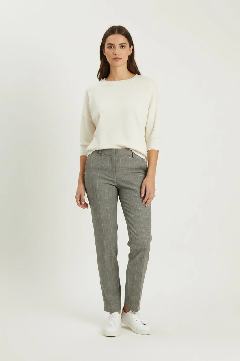 Pantalon À Carreaux Gris - Taille XS/34