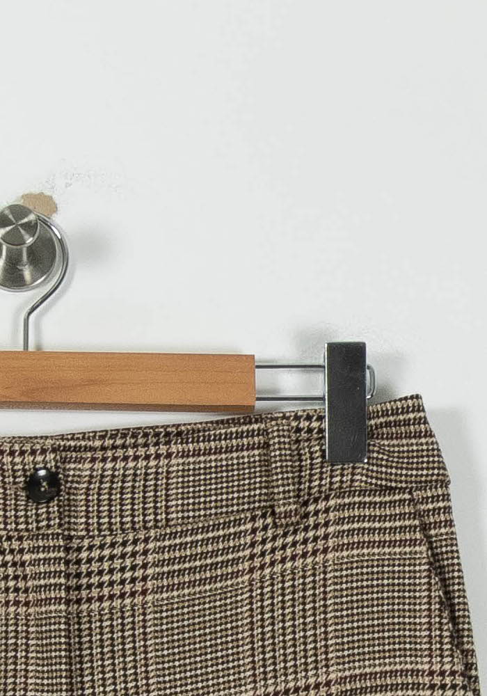 Pantalon À Carreaux Marron - Taille M/38 - Image 3