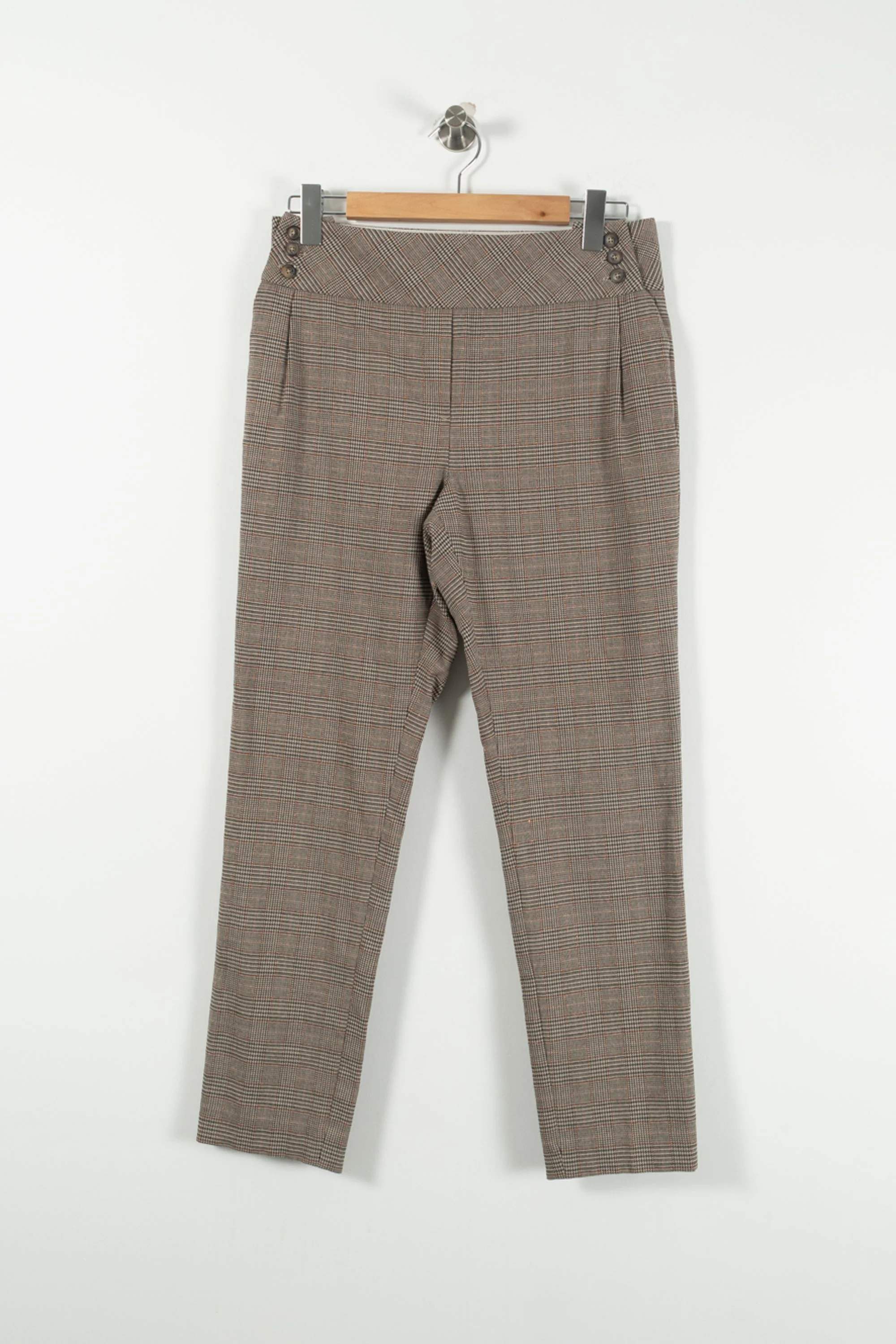Pantalon Carreaux Marron - Taille L/40 - Image 2