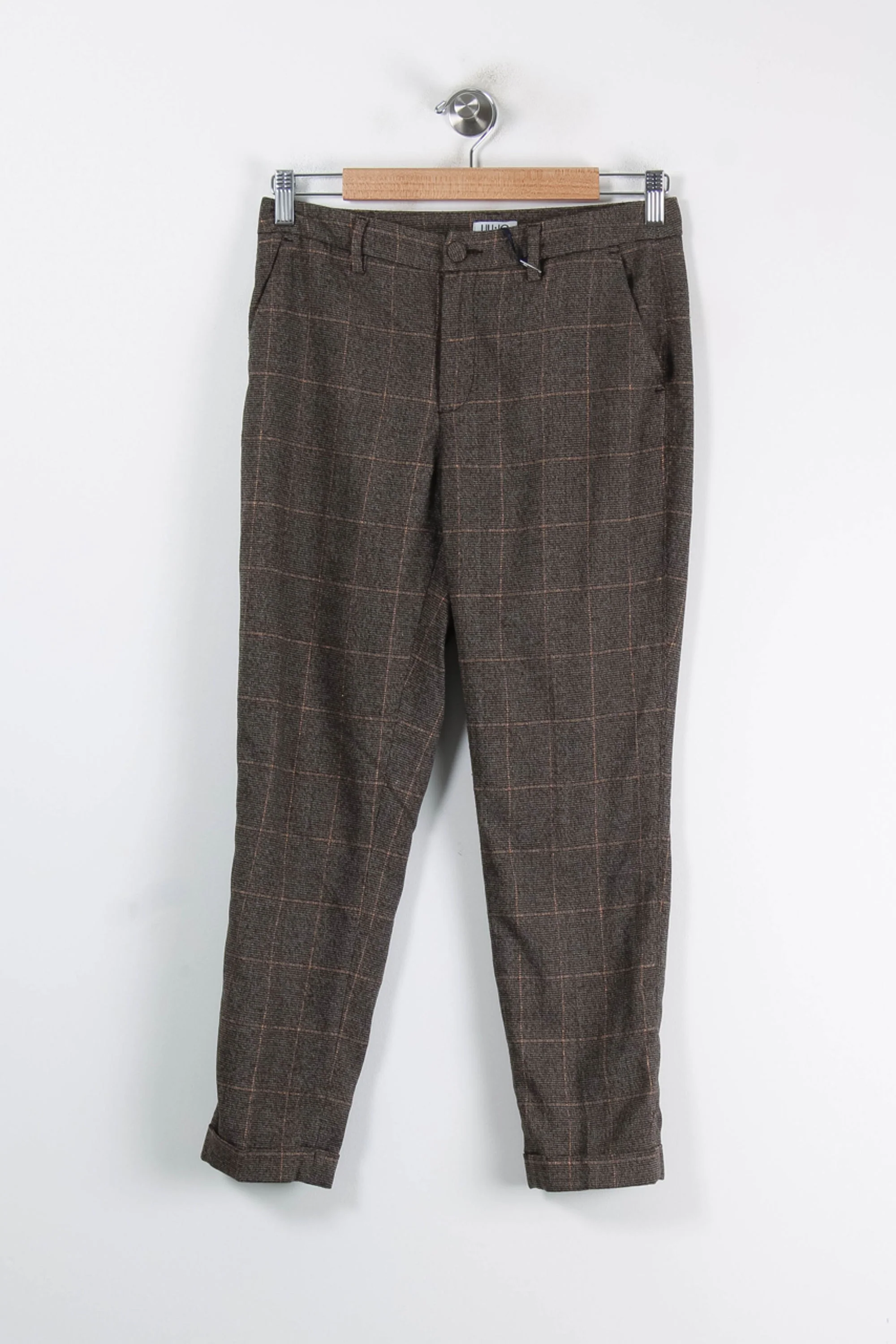 Pantalon Carreaux Marron - Taille S/36 - Image 2