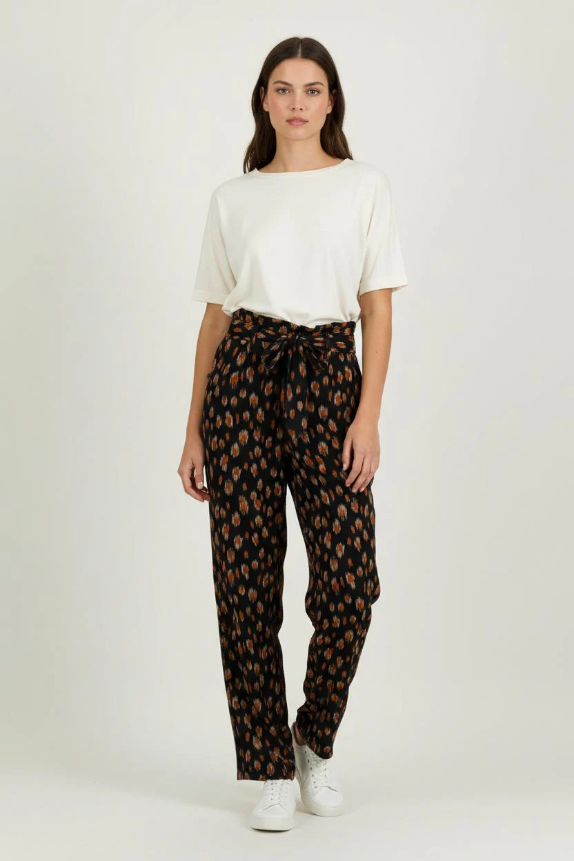 Pantalon Chino Noir et Orange - Taille S/36