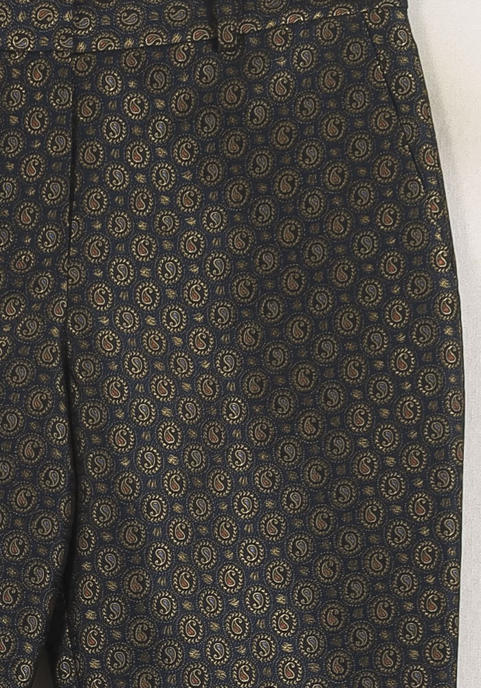 Pantalon Cigarette Bleu et Doré - Taille S/36 - Image 3