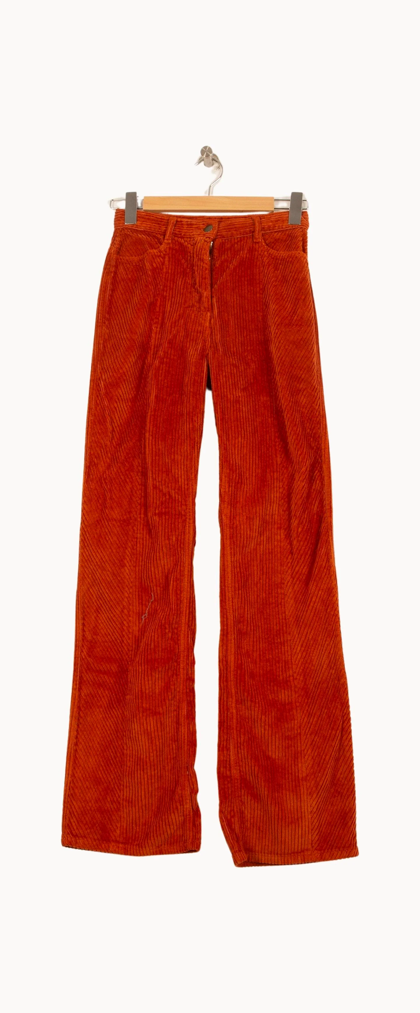 Pantalon côtelé orange - Taille XS/34 - Image 2