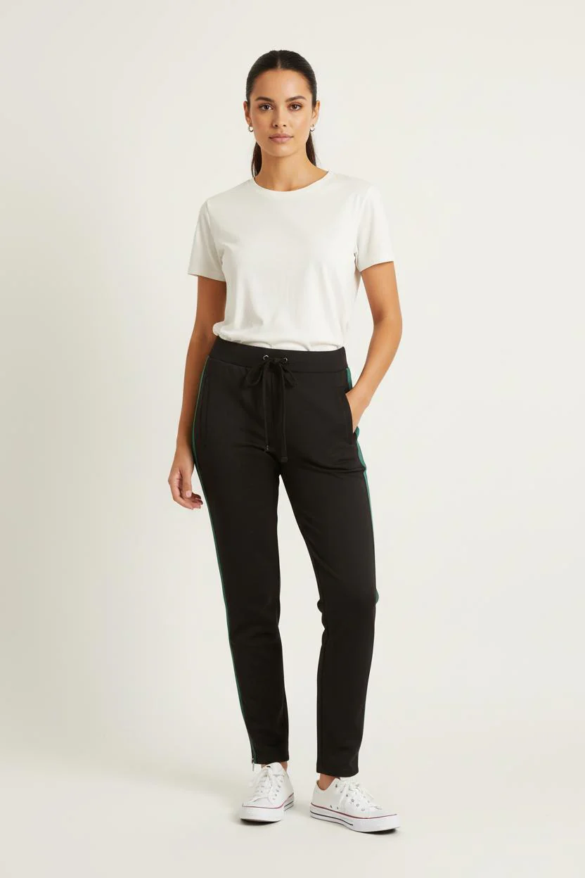 Pantalon de Jogging Noir et Vert - Taille S/36