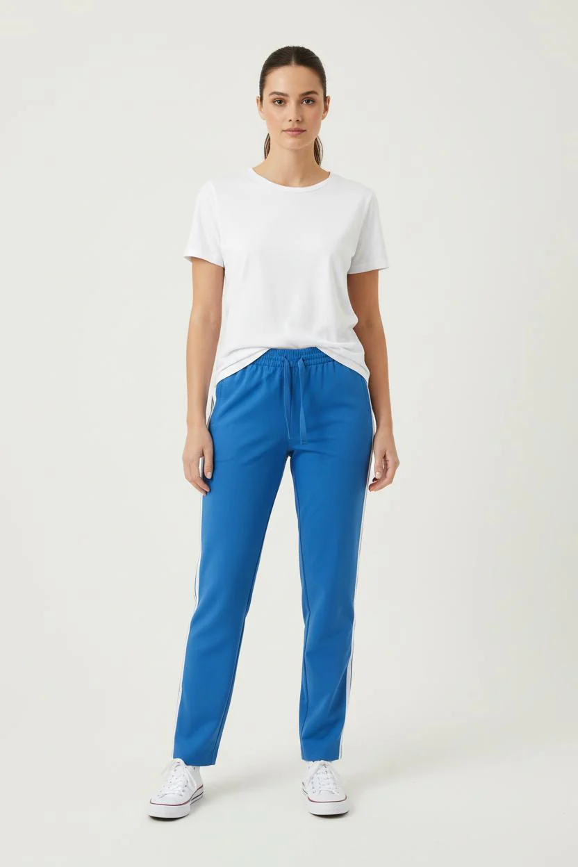 Pantalon De Sport Bleu et Blanc - Taille XS/34