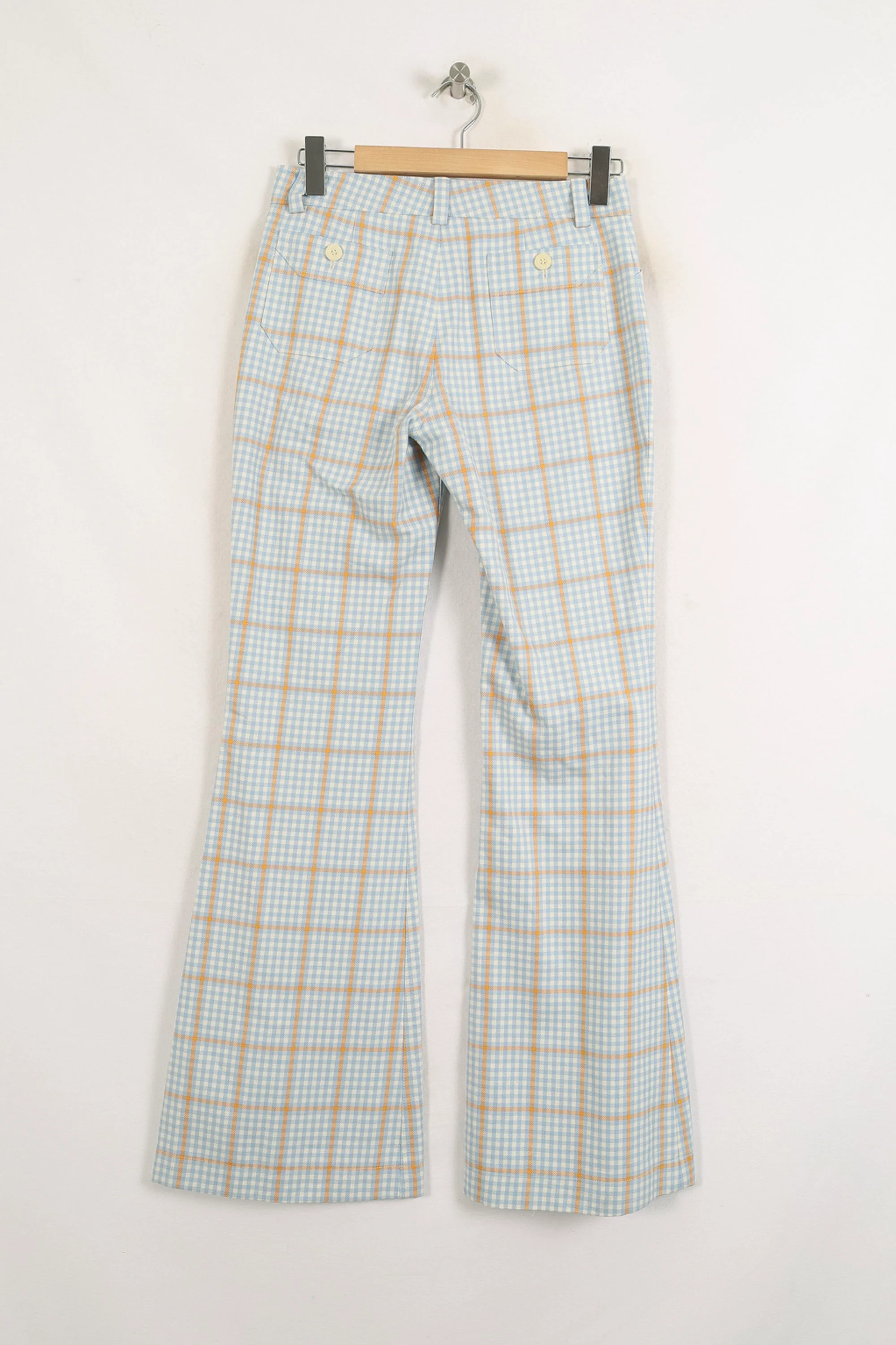 Pantalon Évasé Bleu et Beige - Taille S/36 - Image 4