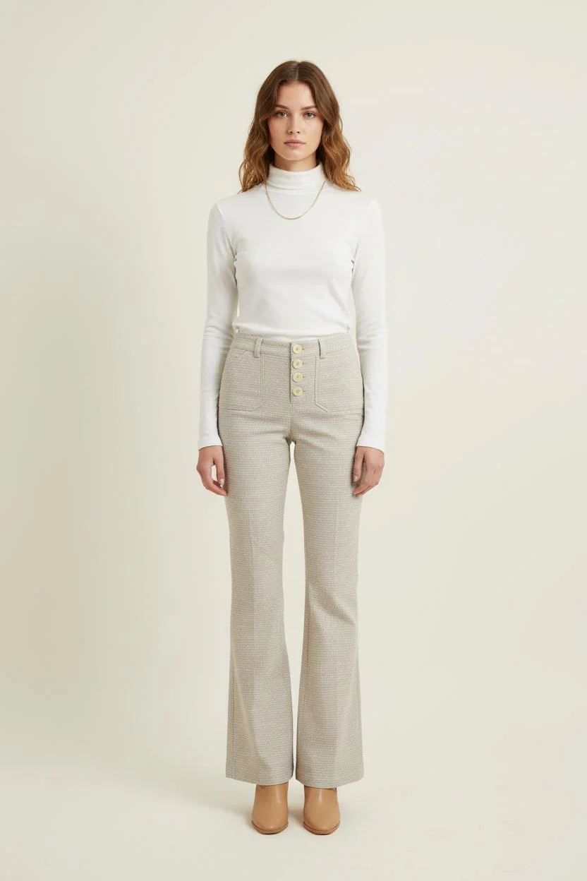 Pantalon Évasé Gris - Taille S/36