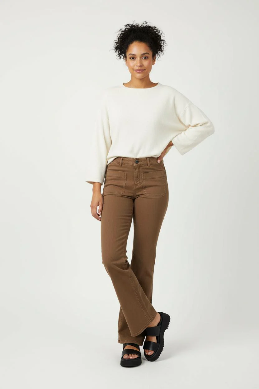 Pantalon Évasé Marron - Taille S/36