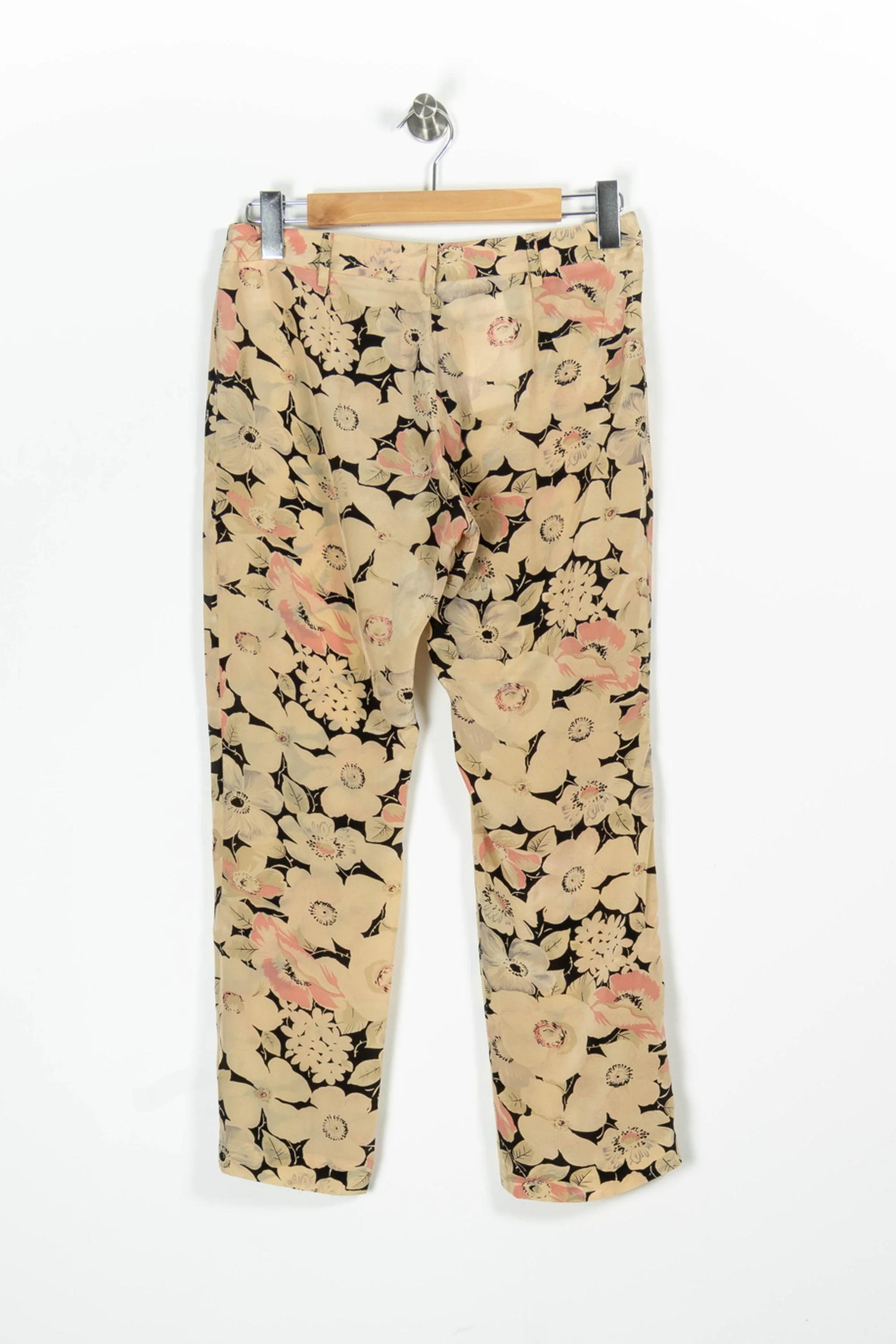 Pantalon Fleuri Beige et Noir - Taille M/38 - Image 4