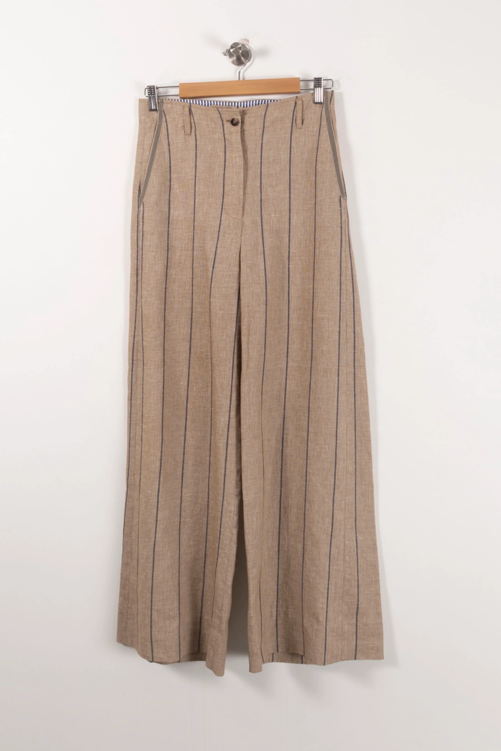 Pantalon Large Beige et Bleu - Taille S/36 - Image 2