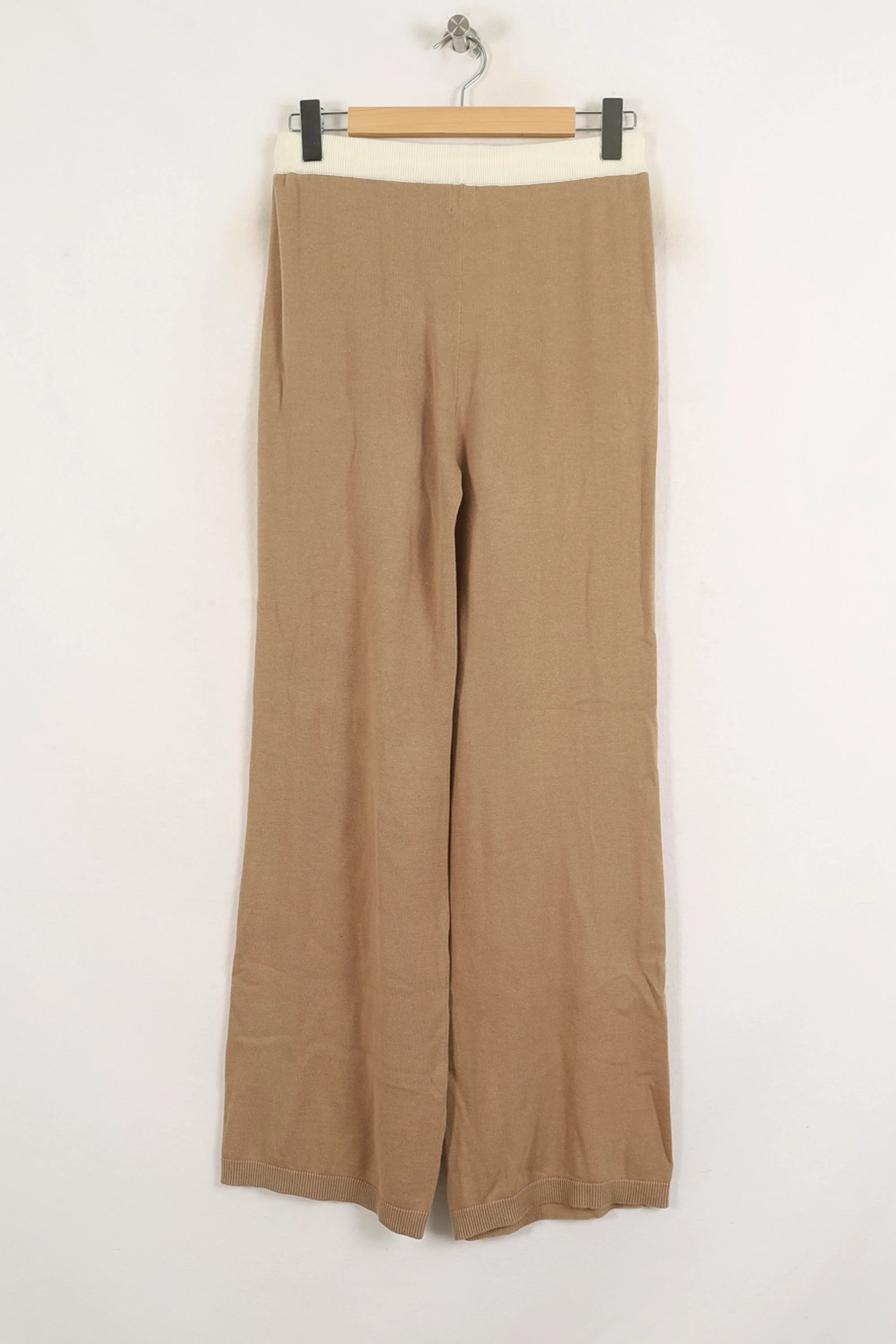 Pantalon Large Beige et Écru - Taille S/36 - Image 4