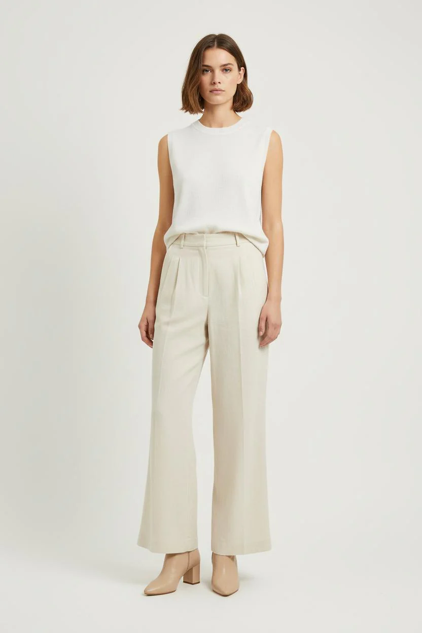 Pantalon Large Beige - Taille M/38
