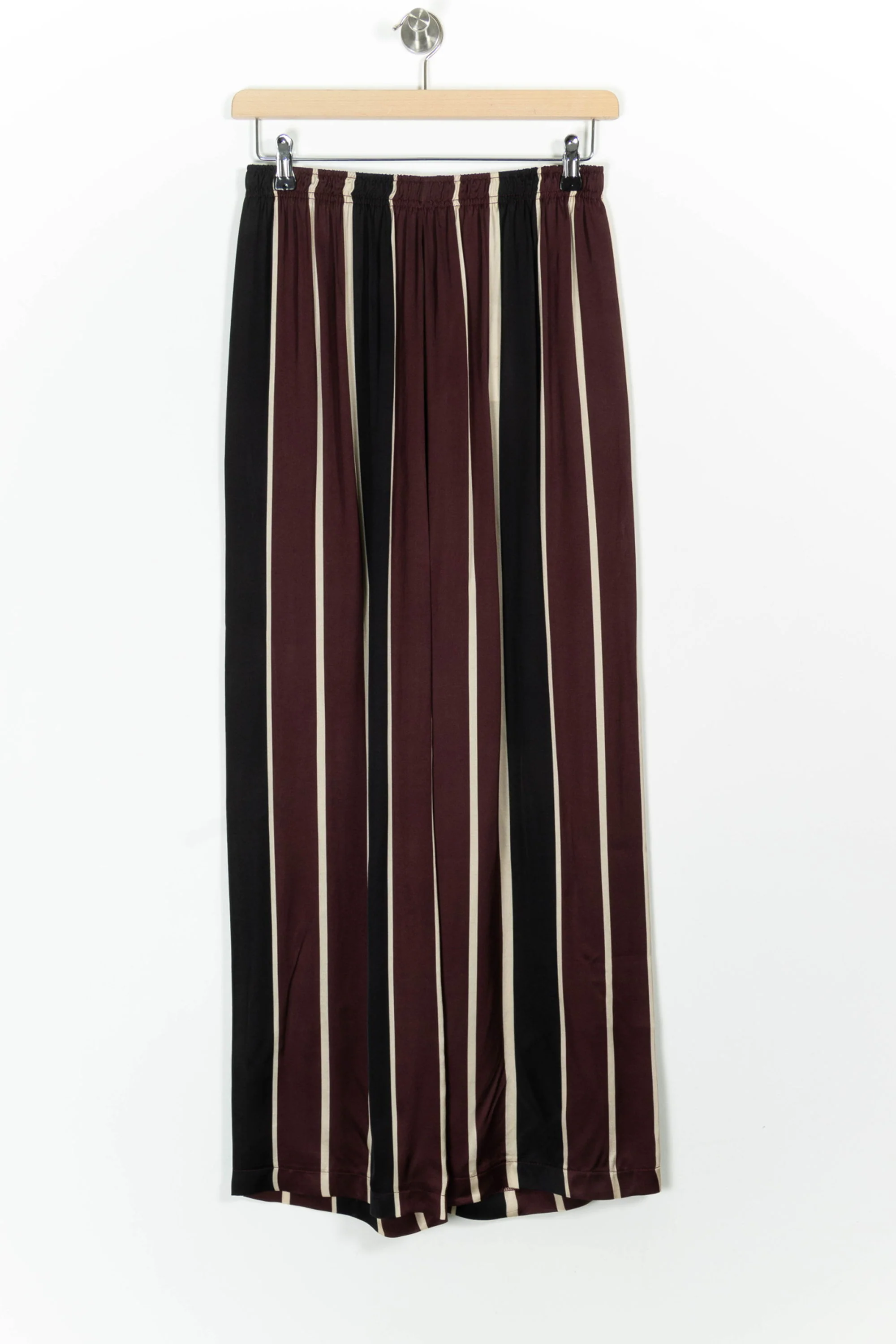 Pantalon Large Bordeaux Noir et Beige - Taille L/40 - Image 2