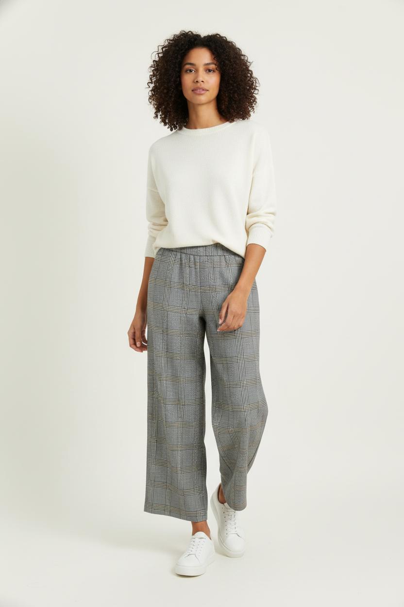 Pantalon Large Gris à Carreaux - Taille M/38