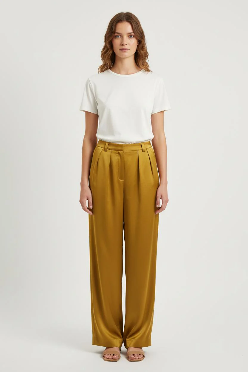 Pantalon Large Jaune - Taille S/36