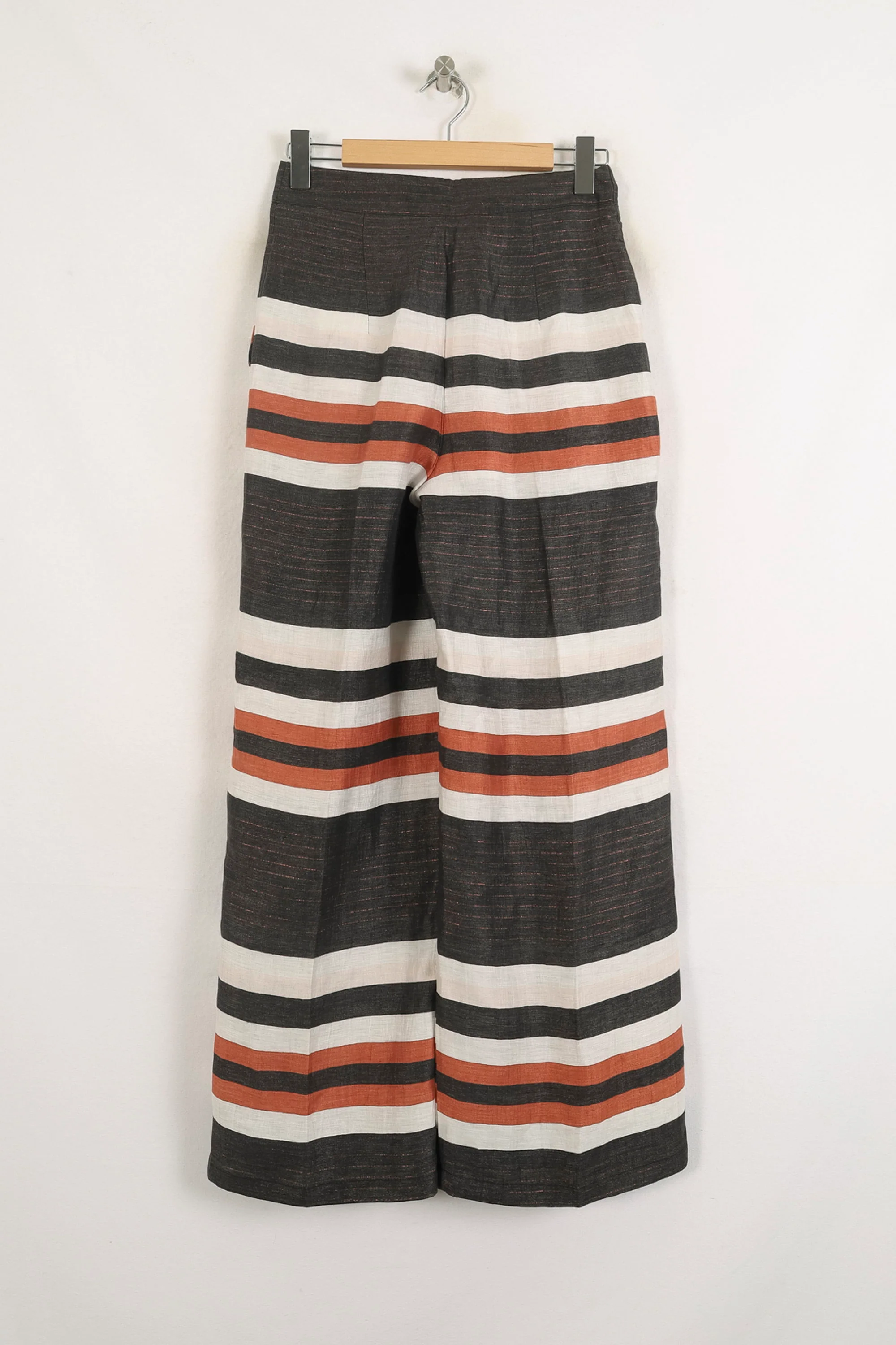 Pantalon Large Noir Blanc et Marron - Taille S/36 - Image 4