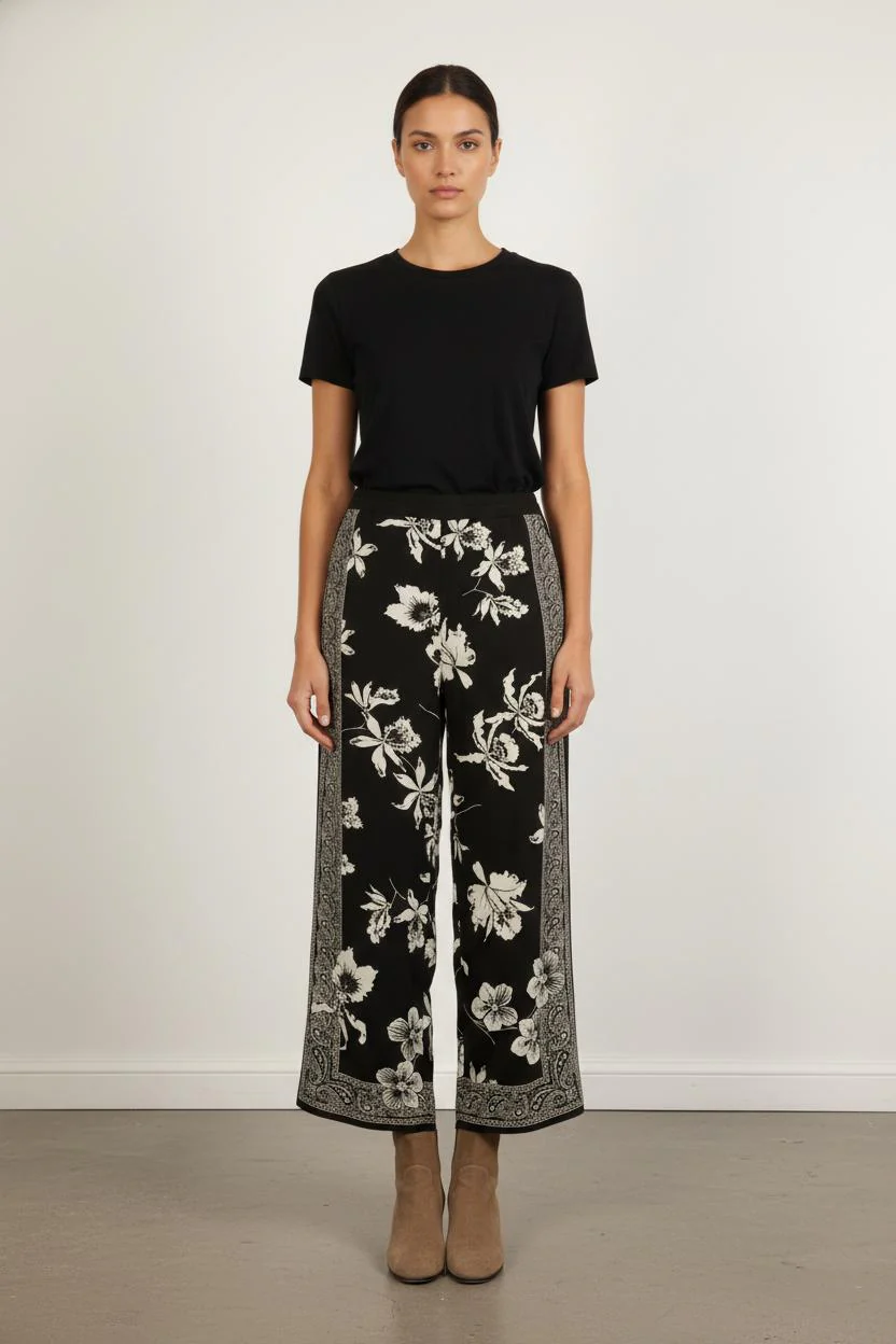 Pantalon Large Noir et Blanc - Taille M/38