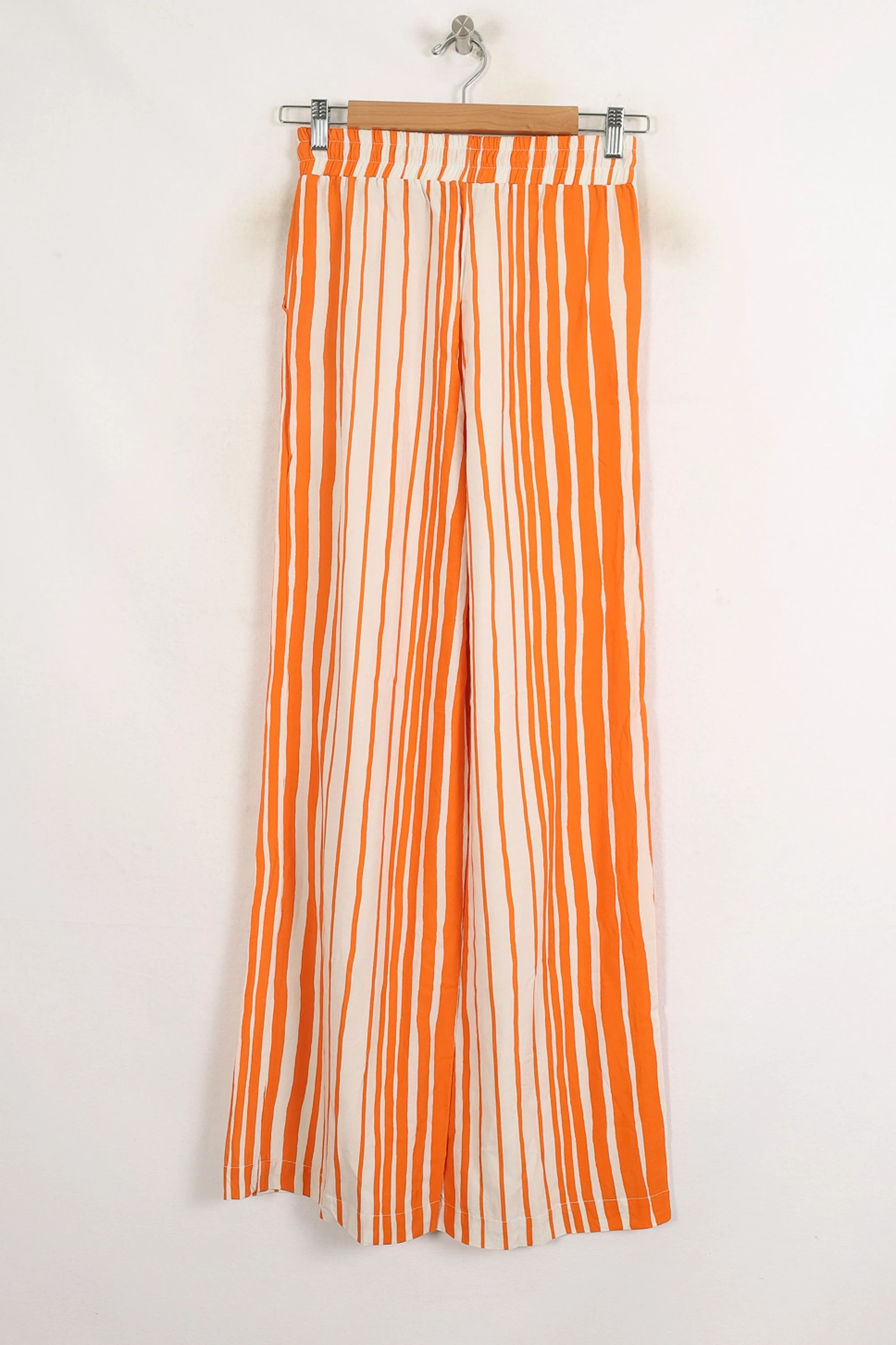 Pantalon Large Orange et Blanc - Taille S/36 - Image 4