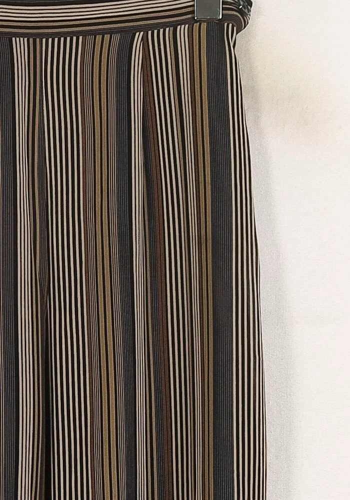 Pantalon Large Rayé Noir et Beige - Taille S/36 - Image 3