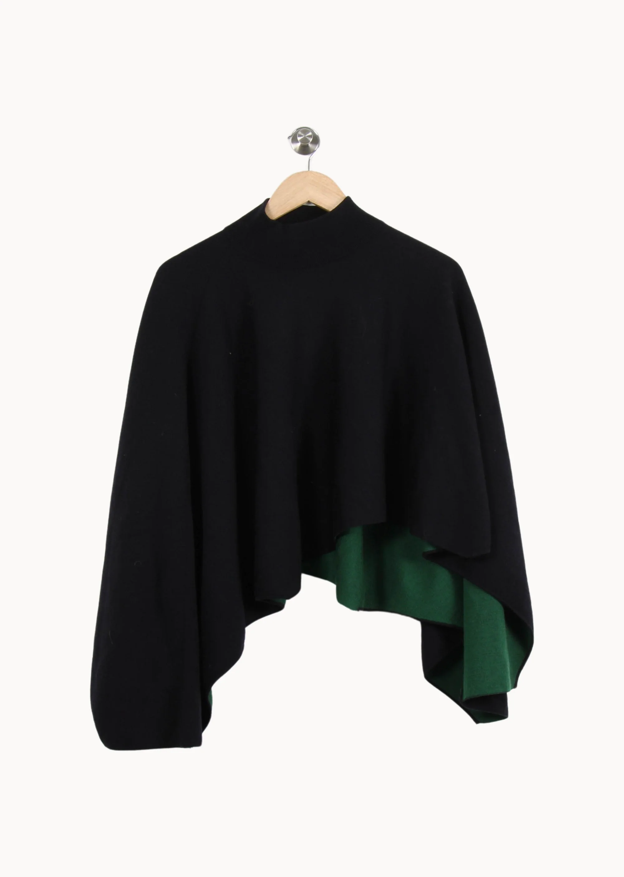 Poncho Noir et Vert - Taille T.U. - Image 2