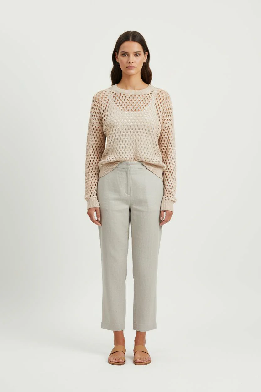 Pull Ajouré Beige - Taille XS/34