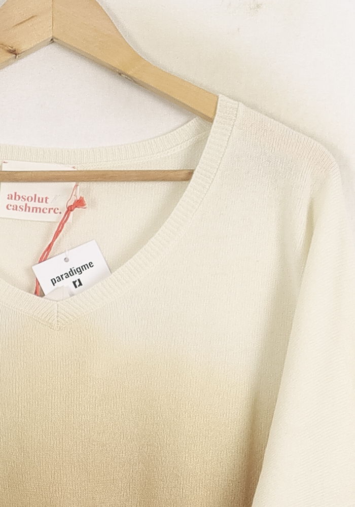 Pull Beige et Blanc - Taille S/36 - Image 3