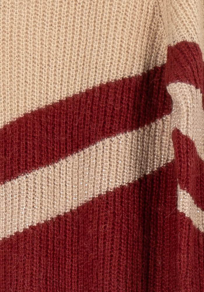 Pull Beige et Bordeaux - Taille M/38 - Image 3