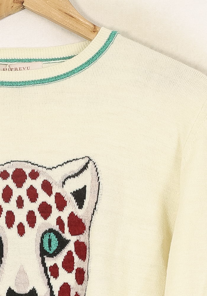 Pull Beige et Vert - Taille S/36 - Image 3