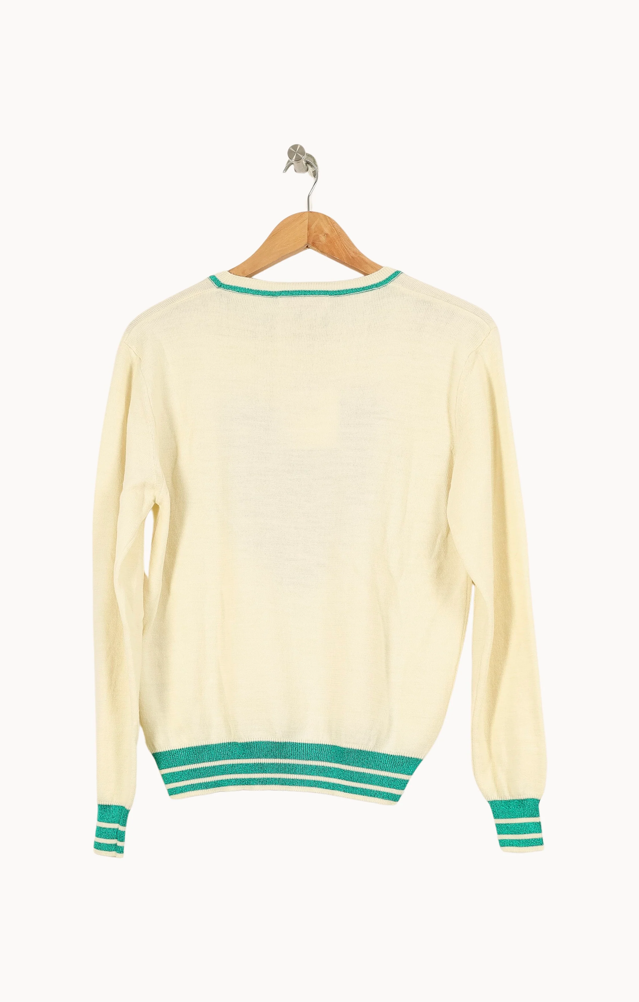 Pull Beige et Vert - Taille S/36 - Image 4