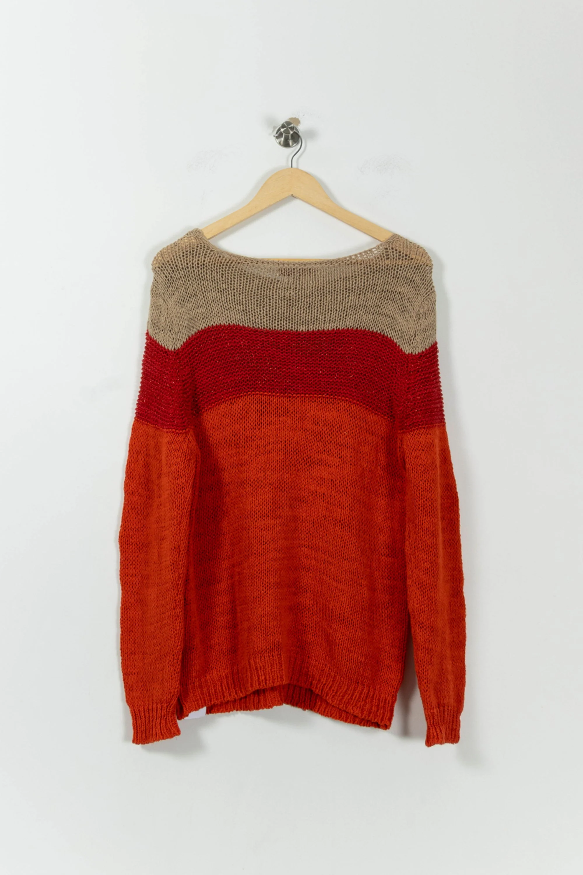 Pull Beige Rouge et Orange - Taille M/38 - Image 4
