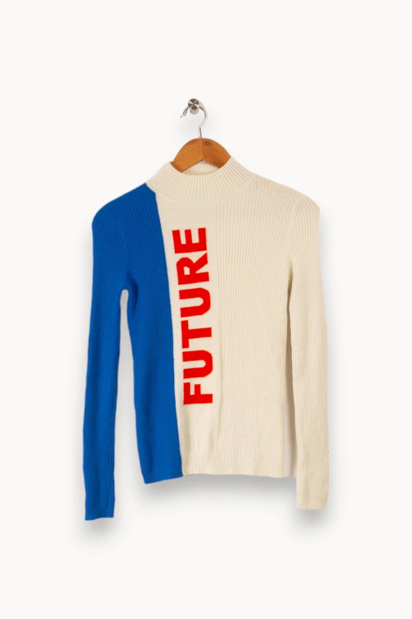 Pull blanc et bleu - XS / 34 - Image 2