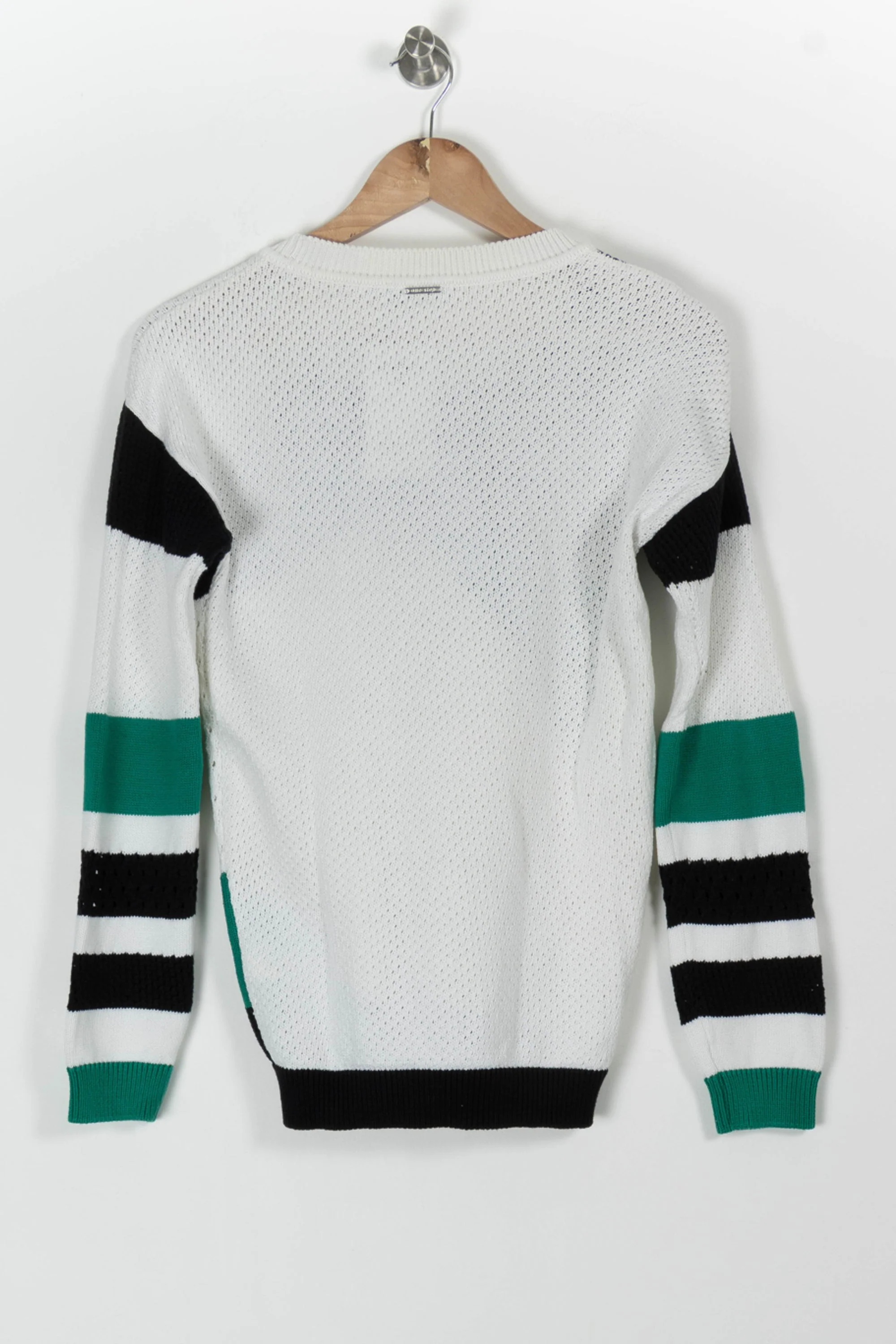 Pull Blanc Noir et Vert - Taille L/40 - Image 4