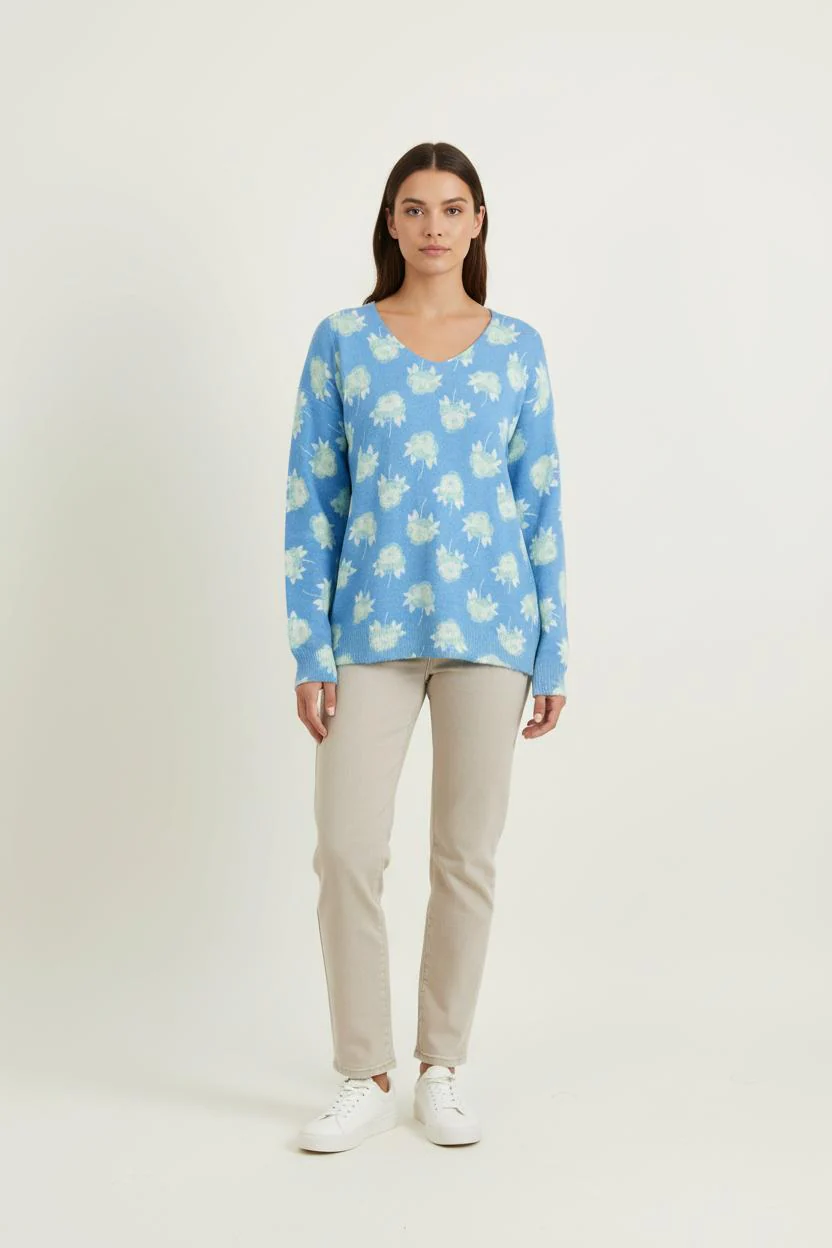 Pull Bleu et Blanc - Taille S/36