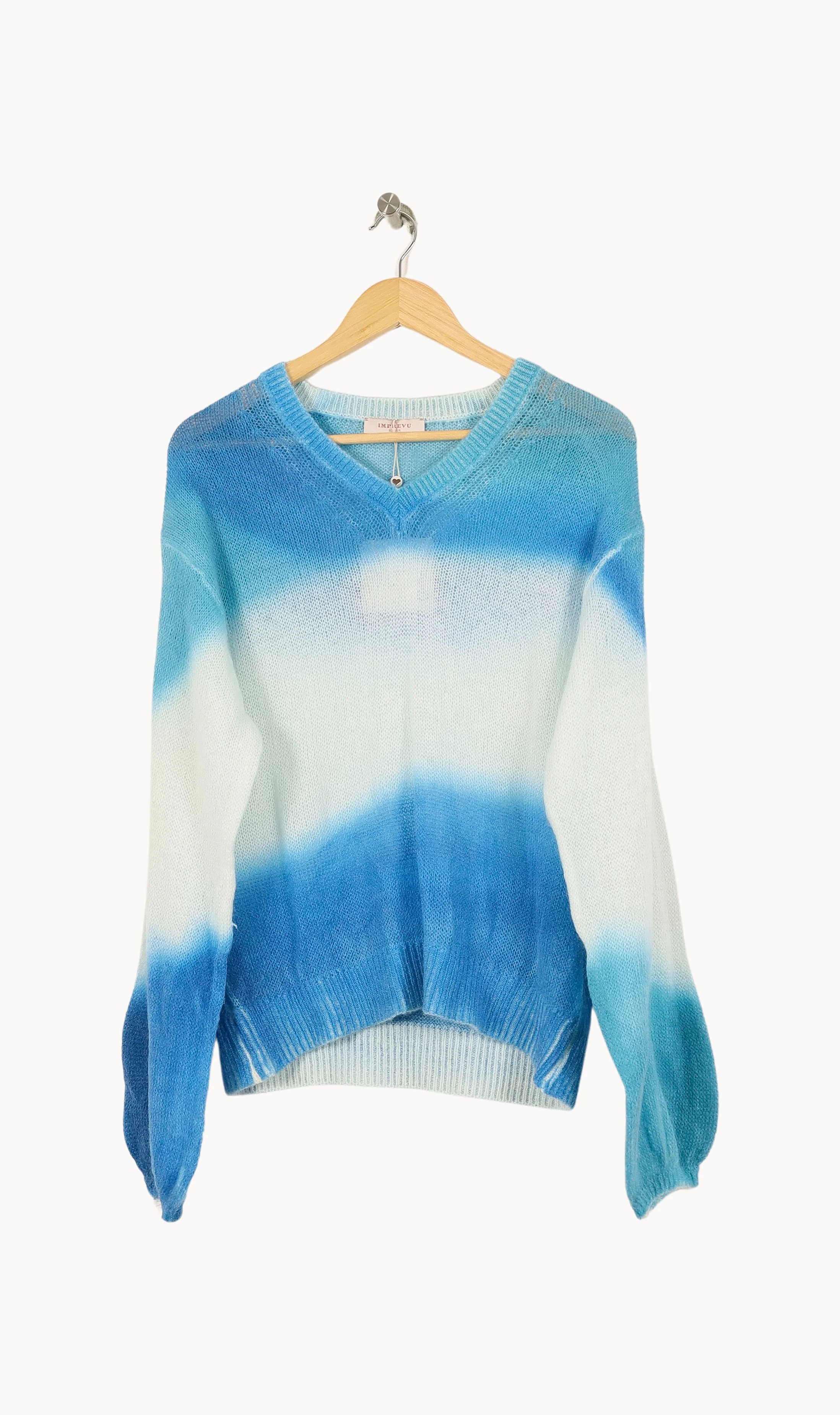 Pull Bleu et Blanc - Taille XL/42 - Image 2