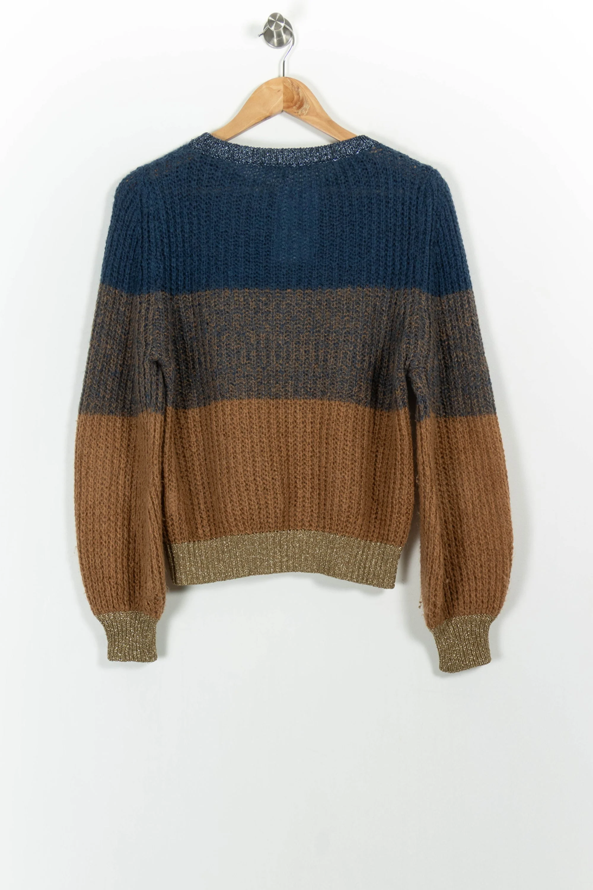 Pull Bleu et Marron - Taille S/36 - Image 4