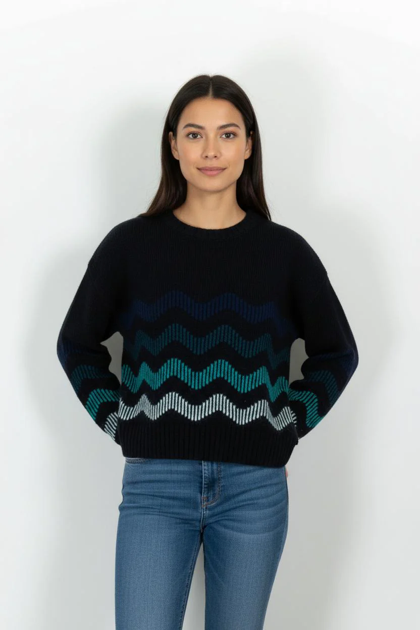 Pull Bleu et Vert - Taille S/36