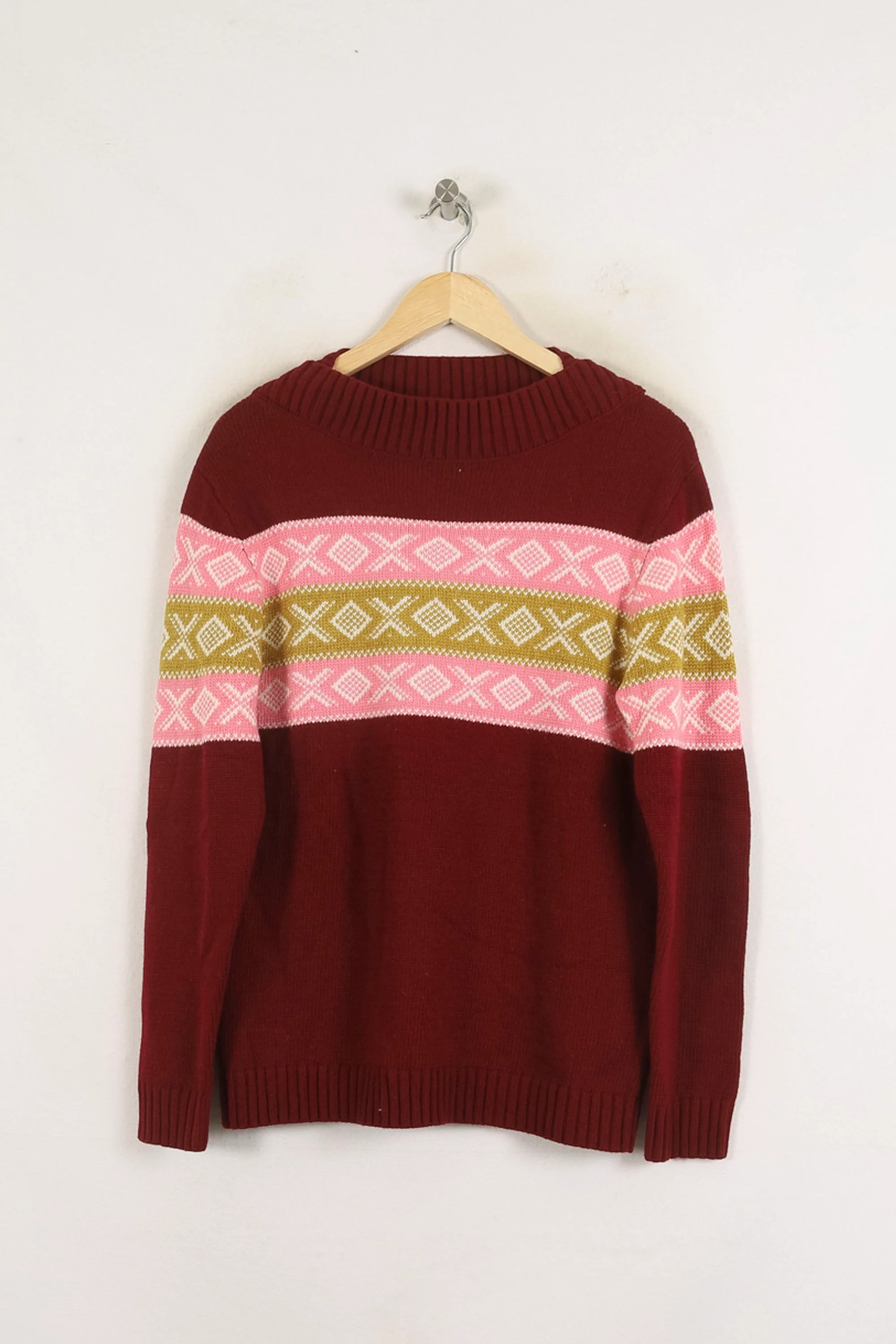 Pull Bordeaux et Rose - Taille M/38 - Image 2