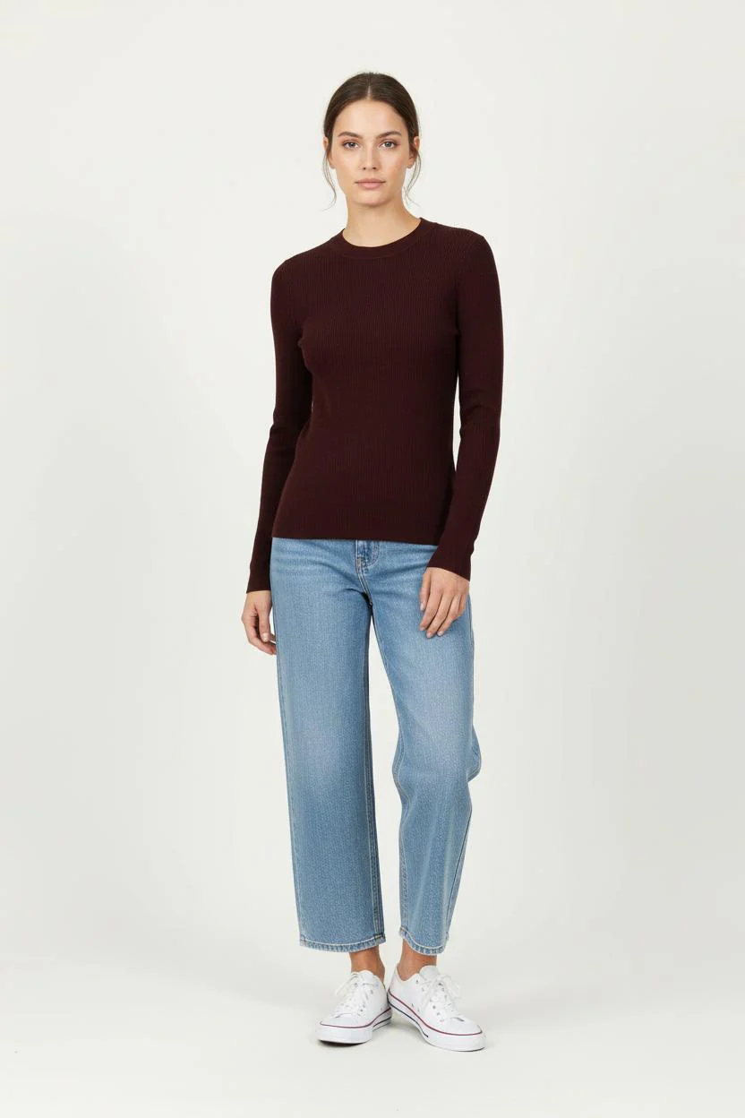 Pull Bordeaux - Taille S/36