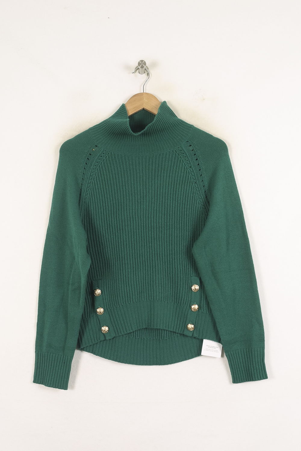 Pull Col Montant Vert - Taille S/36 - Image 2