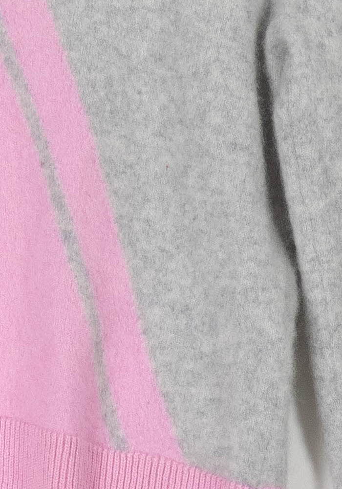 Pull Col Rond Gris et Rose - Taille XL/42 - Image 3