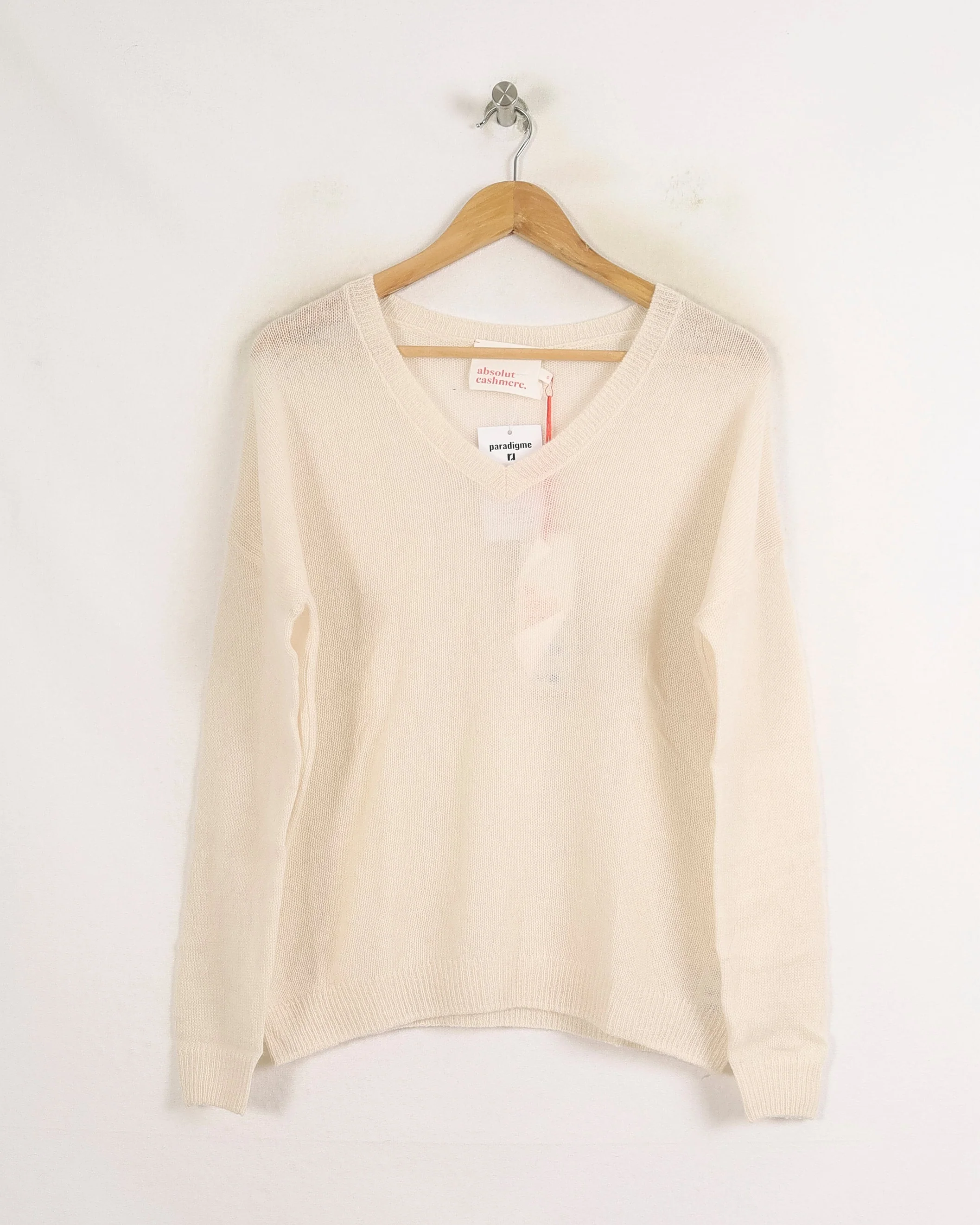 Pull Col V Blanc - Taille S/36 - Image 2