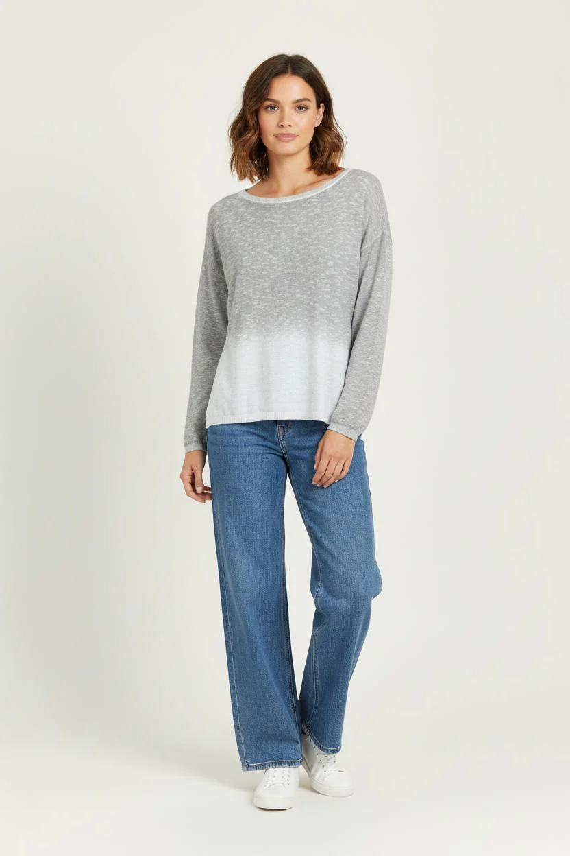 Pull Gris et Blanc - Taille L/40