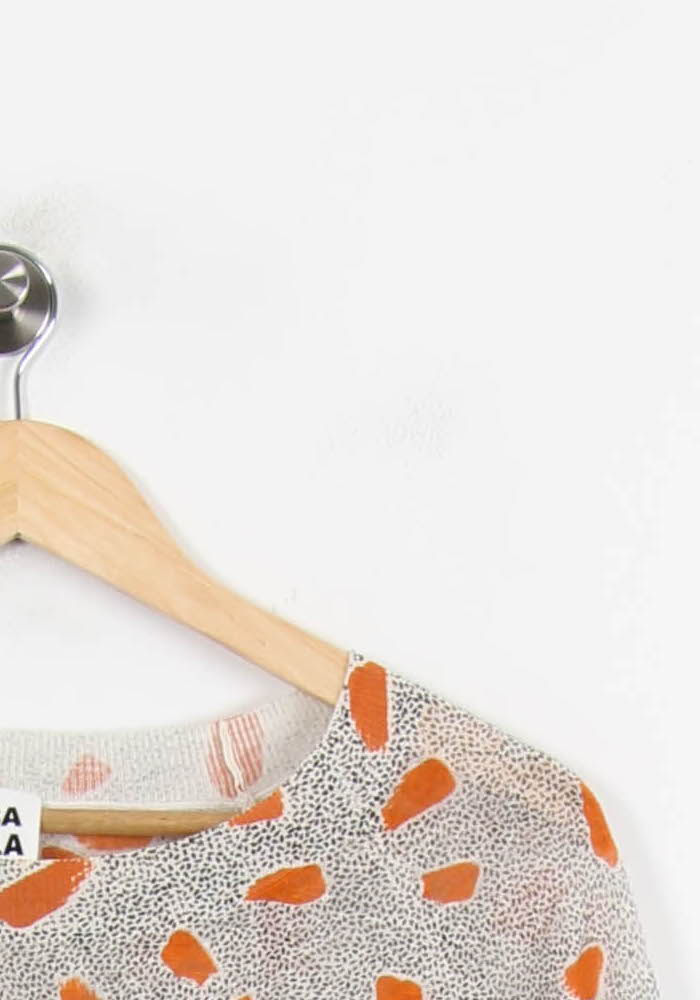 Pull Gris et Orange - Taille S/36 - Image 3