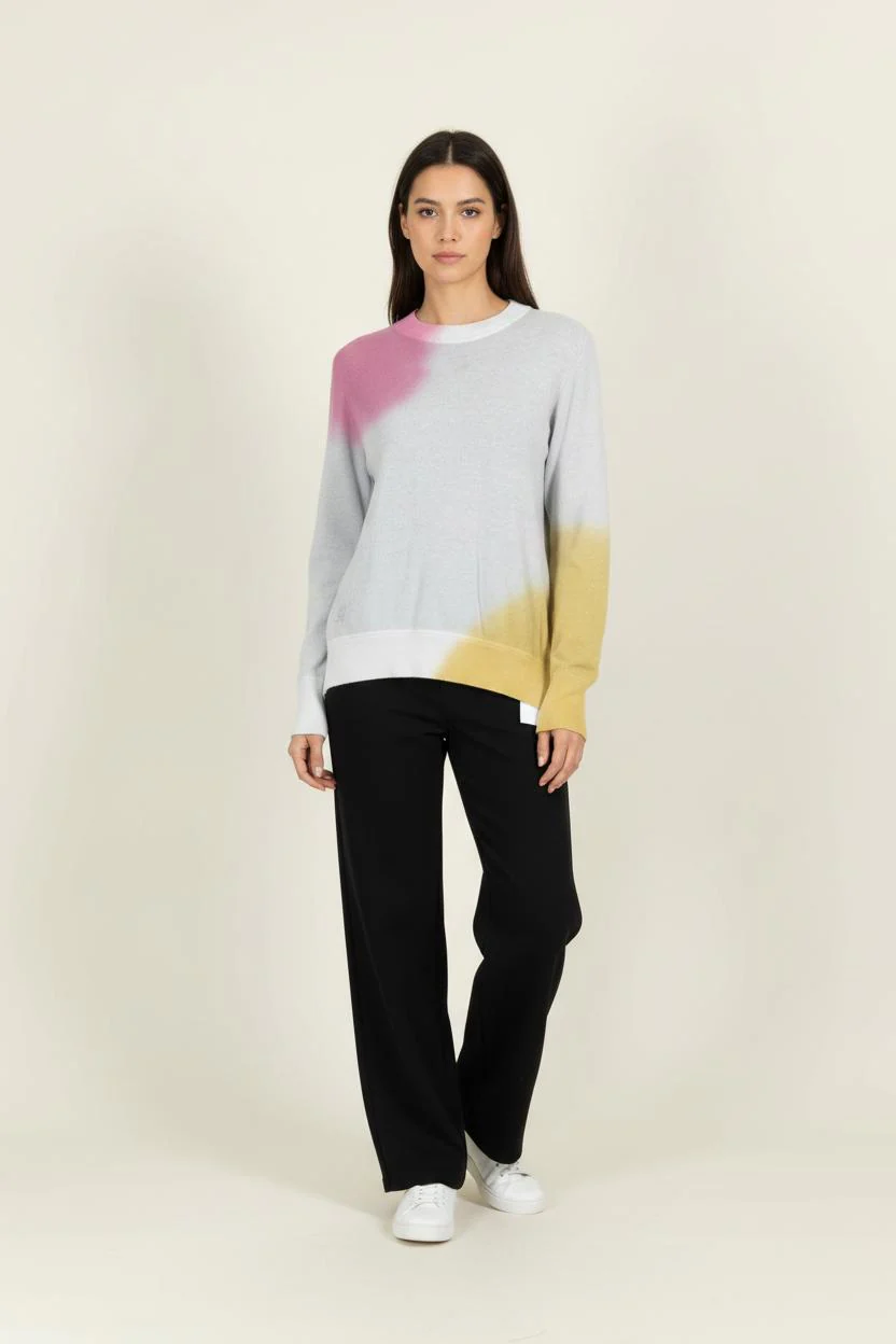 Pull Gris Jaune et Rose - Taille S/36