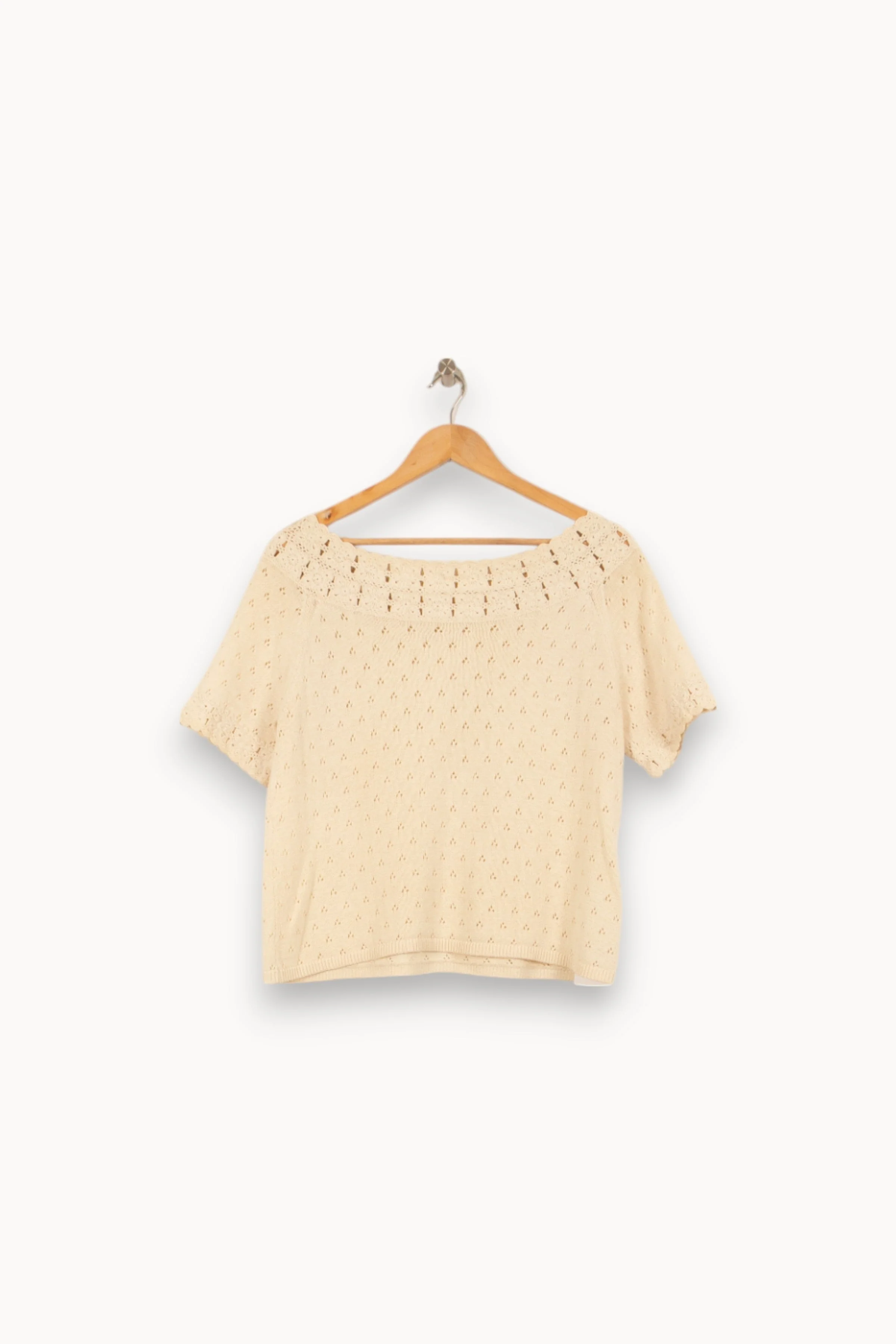 Pull Manche Courte Beige - Taille L/40 - Image 5