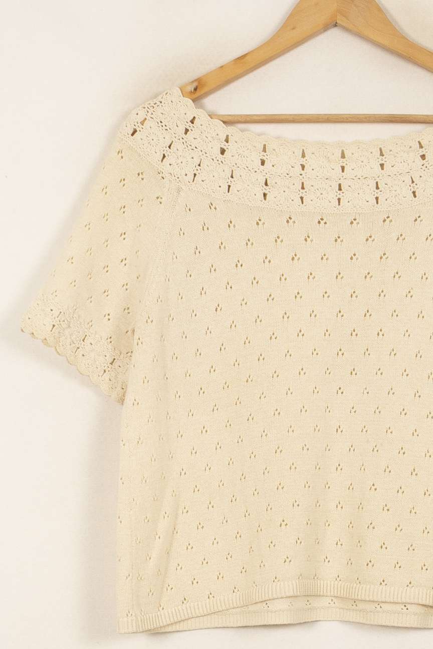 Pull Manche Courte Beige - Taille L/40 - Image 7
