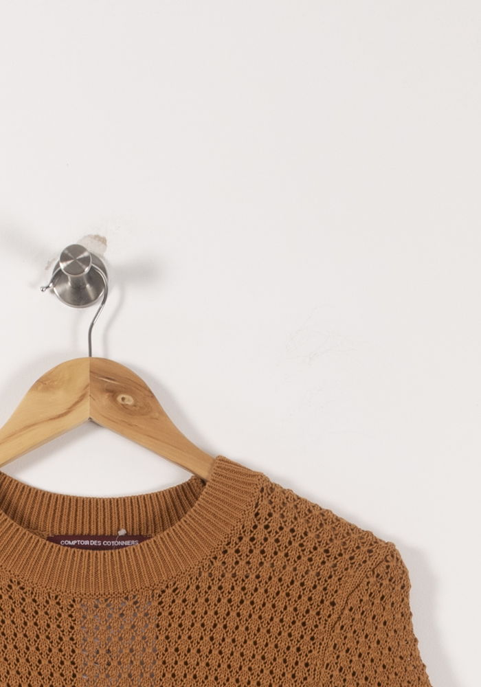 Pull Manche Courte Marron - Taille S/36 - Image 3